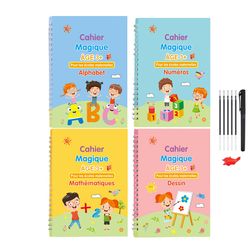 Writing practice with magic groove books for children