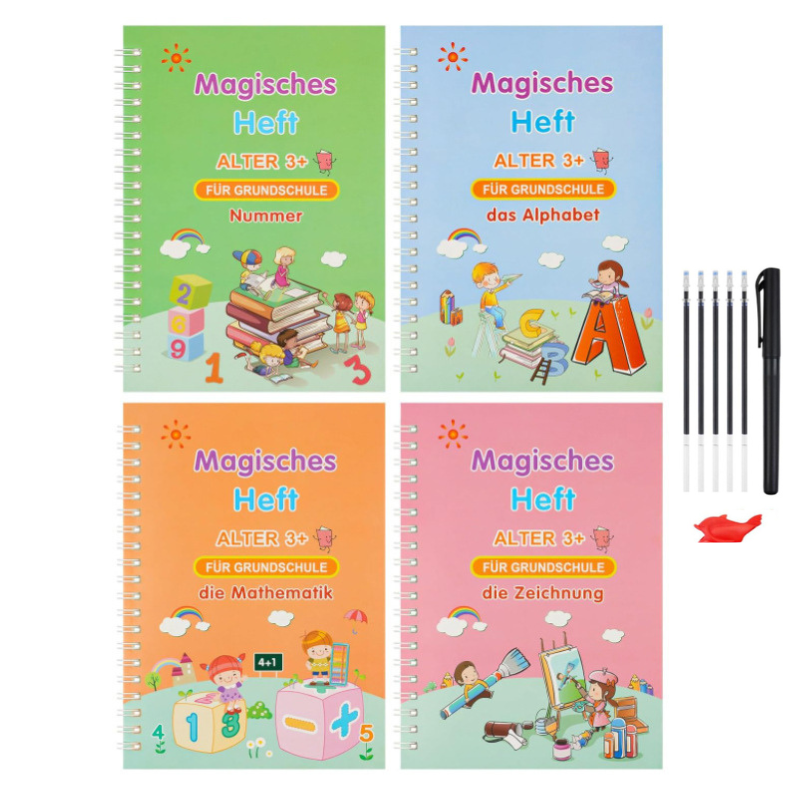 Writing practice with magic groove books for children