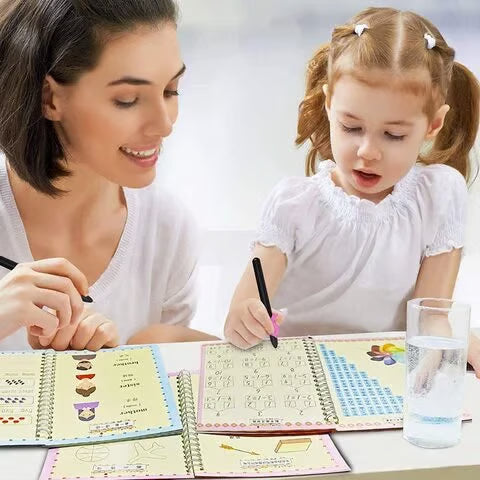 Writing practice with magic groove books for children