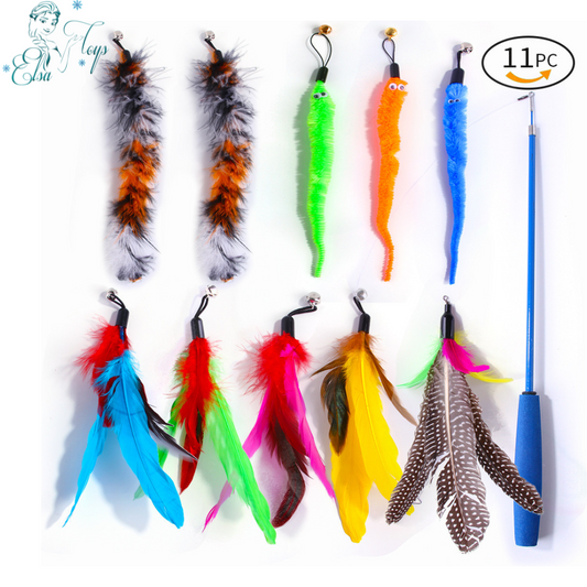 Caterpillar and feather toy set