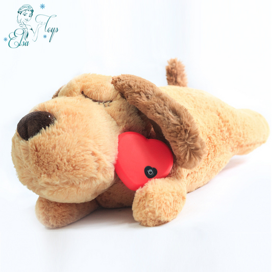 Plush dog with a heartbeat