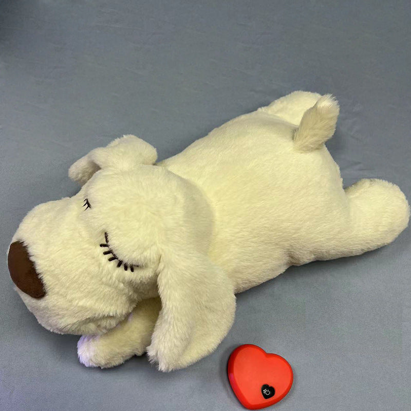 Plush dog with a heartbeat