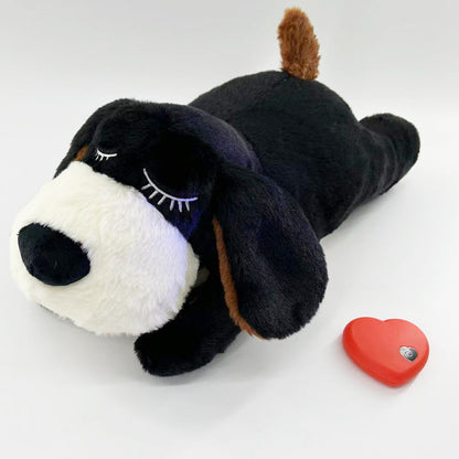 Plush dog with a heartbeat