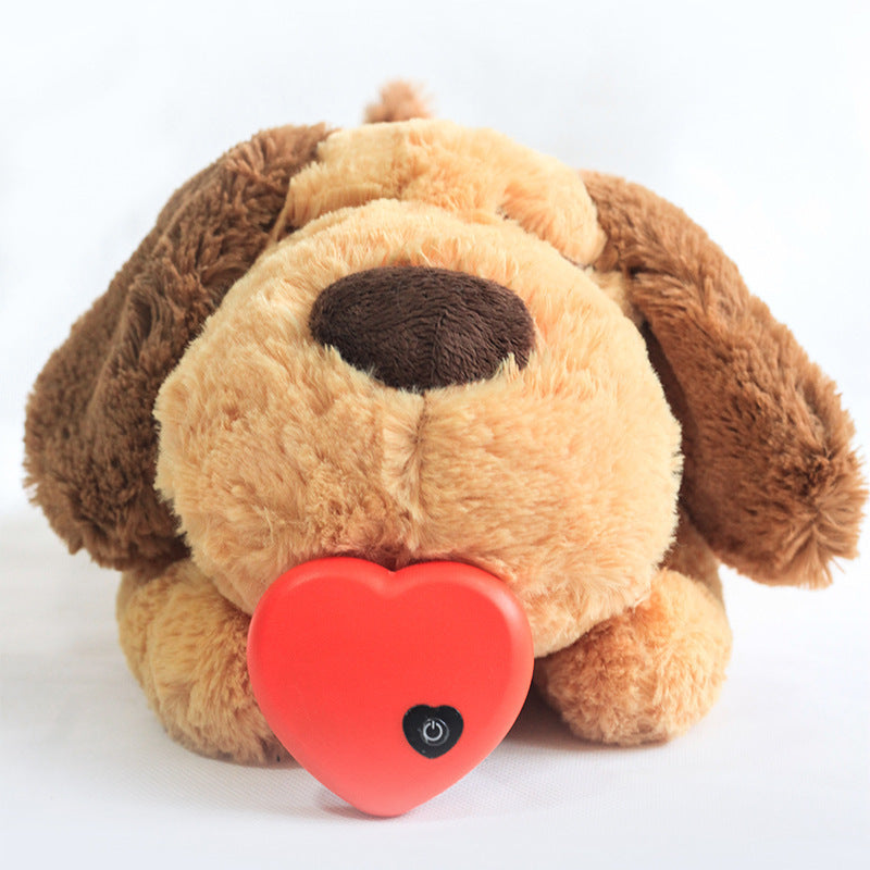 Plush dog with a heartbeat